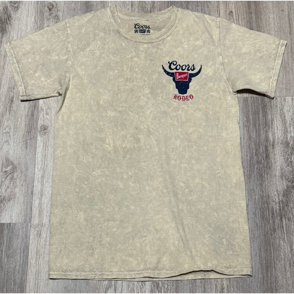 Coors‎ Banquet Rodeo Graphic T-Shirt Short Sleeve Beige Men's S